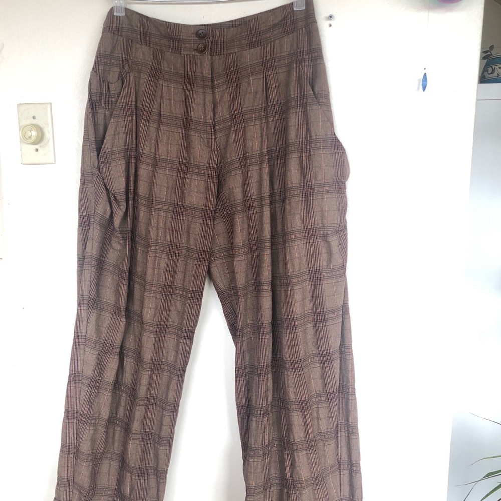 Anthropologie Lilith Plaid Pleated Trouser S/38 - Picture 11 of 14
